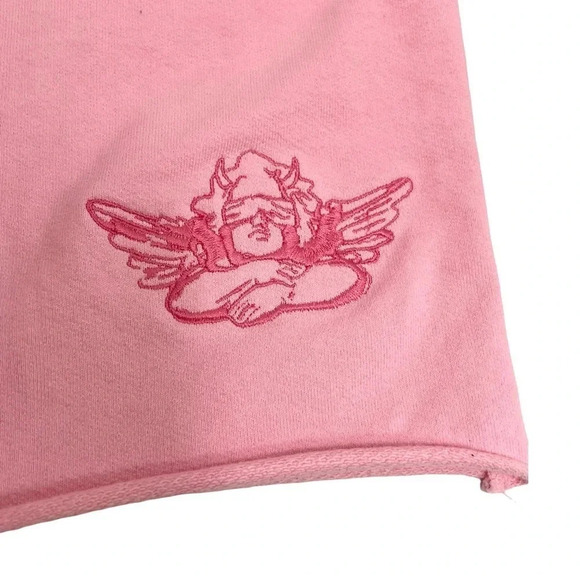 Boys Lie Classics V3 Shorts Baby Pink Embroidered Angel Y2K High Rise Size M - Picture 7 of 10